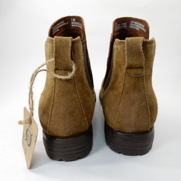 BORN Laney Chelsea Ankle Boots Womens Size 7.5 Rust Distressed Suede Leather NEW - Picture 5 of 11